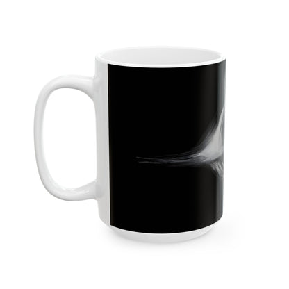 Interstellar Black Hole Image Ceramic Mug featuring a stunning cosmic design that makes coffee feel out of this world, perfect for office humour.