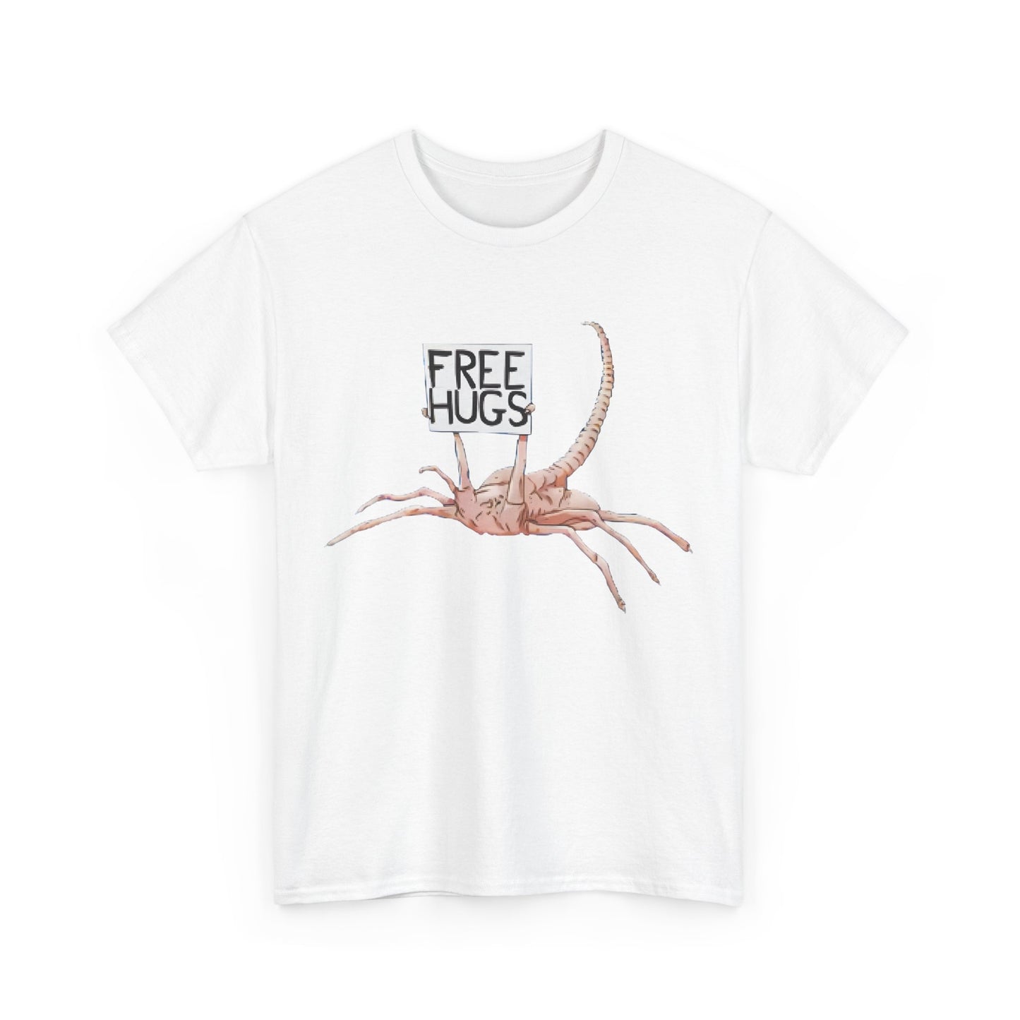 Alien Xenomorph Facehugger Free Hugs  Graphic Unisex Graphic Tee Shirt