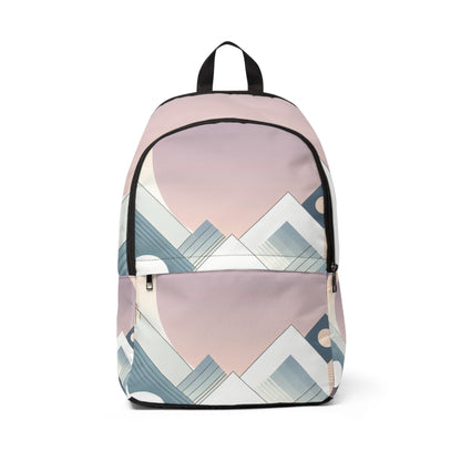 Elegant pastel geometric backpack from Dazzling Dreams Studio, showcasing a harmonious blend of modern fashion and chic design.