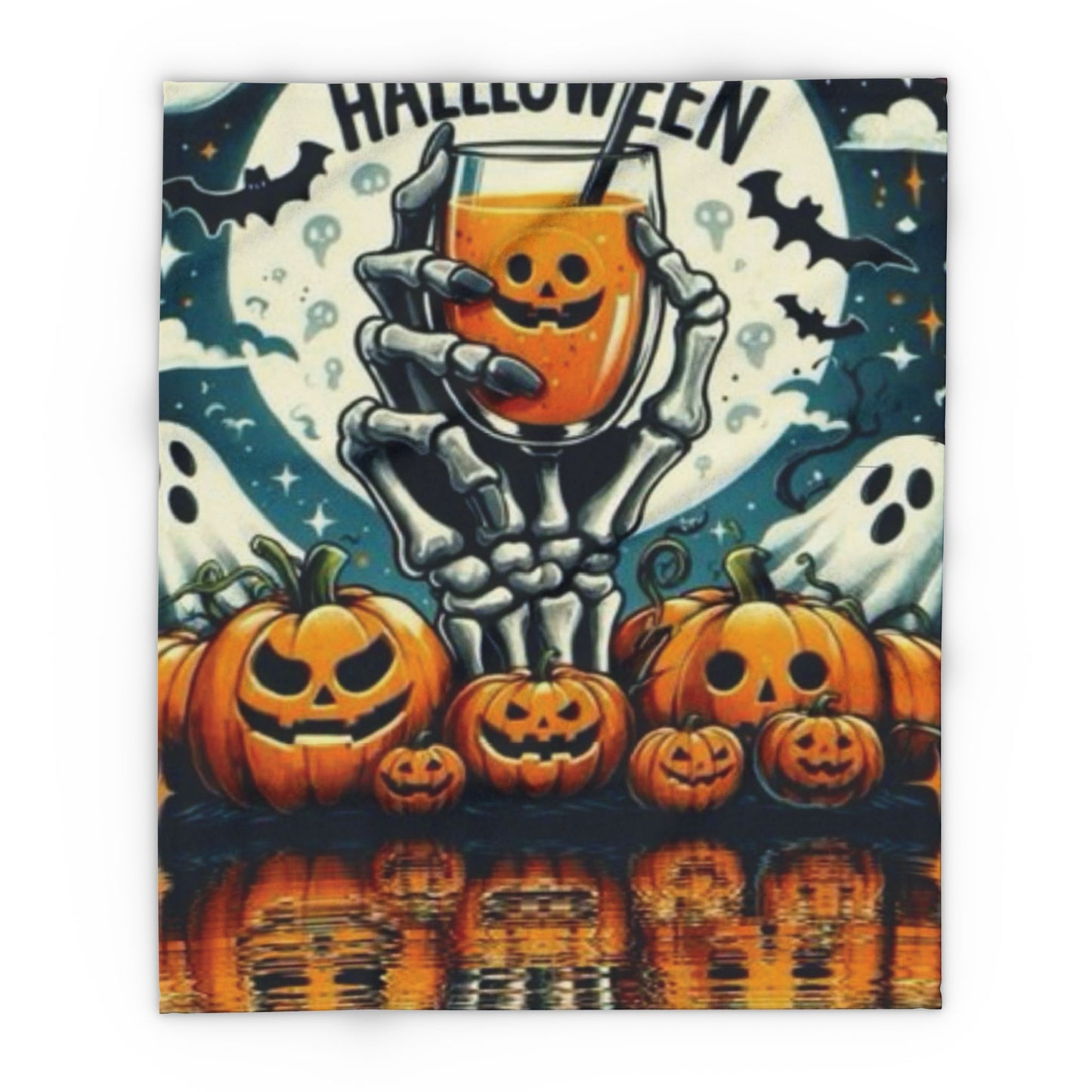 Decorative and Warm Halloween Spooky Arctic Fleece Blanket 3 Sizes