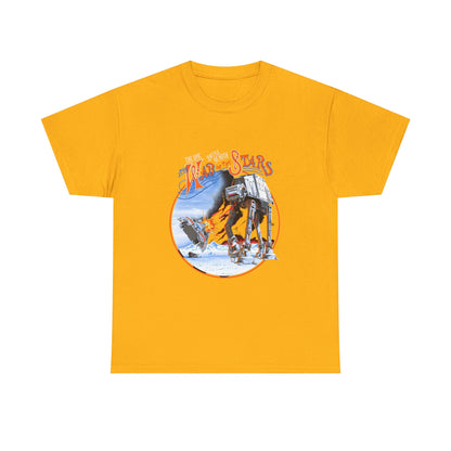 Star Wars War of the Worlds Graphic T-Shirt in bright yellow, featuring captivating graphics that celebrate the fusion of sci-fi and art, ideal for a luxury fashion statement.