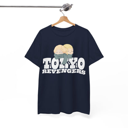 Sophisticated Tokyo Revengers t-shirt hanging elegantly, highlighting unique anime-inspired graphics and soft fabric for fashionable everyday wear.