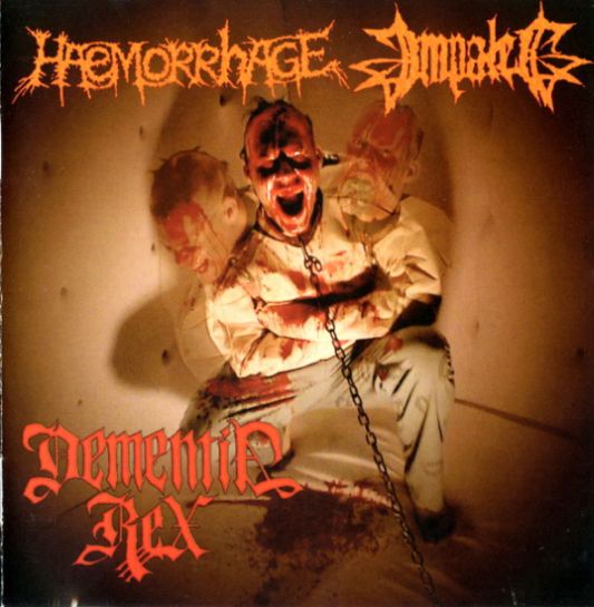Dementia Rex Digipak CD by Haemorrhage and Impaled, released under the luxury label Rancid Offal Records, showcasing exquisite goregrind artistry from Germany, perfect for audiophiles and collectors alike.