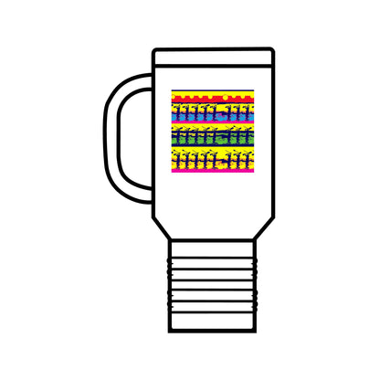 Elegant Fantasy Paddleboarding Insulated Travel Mug in classic white, featuring a unique whimsical design for a delightful sipping experience.