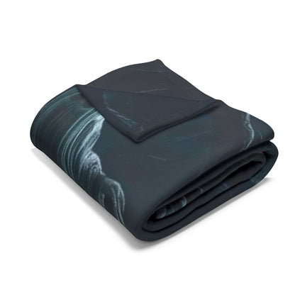 Elegant Decorative and Warm Halloween Spooky Arctic Fleece Blanket, folded showcase featuring luxurious fabric texture.
