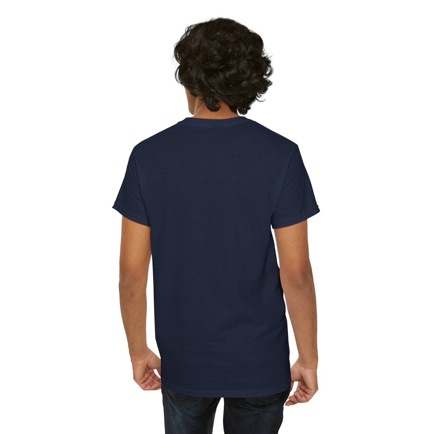 Back view of a luxurious navy Tokyo Revengers t-shirt, emphasizing the simplicity and elegance, ideal for any casual and trendy outfit.