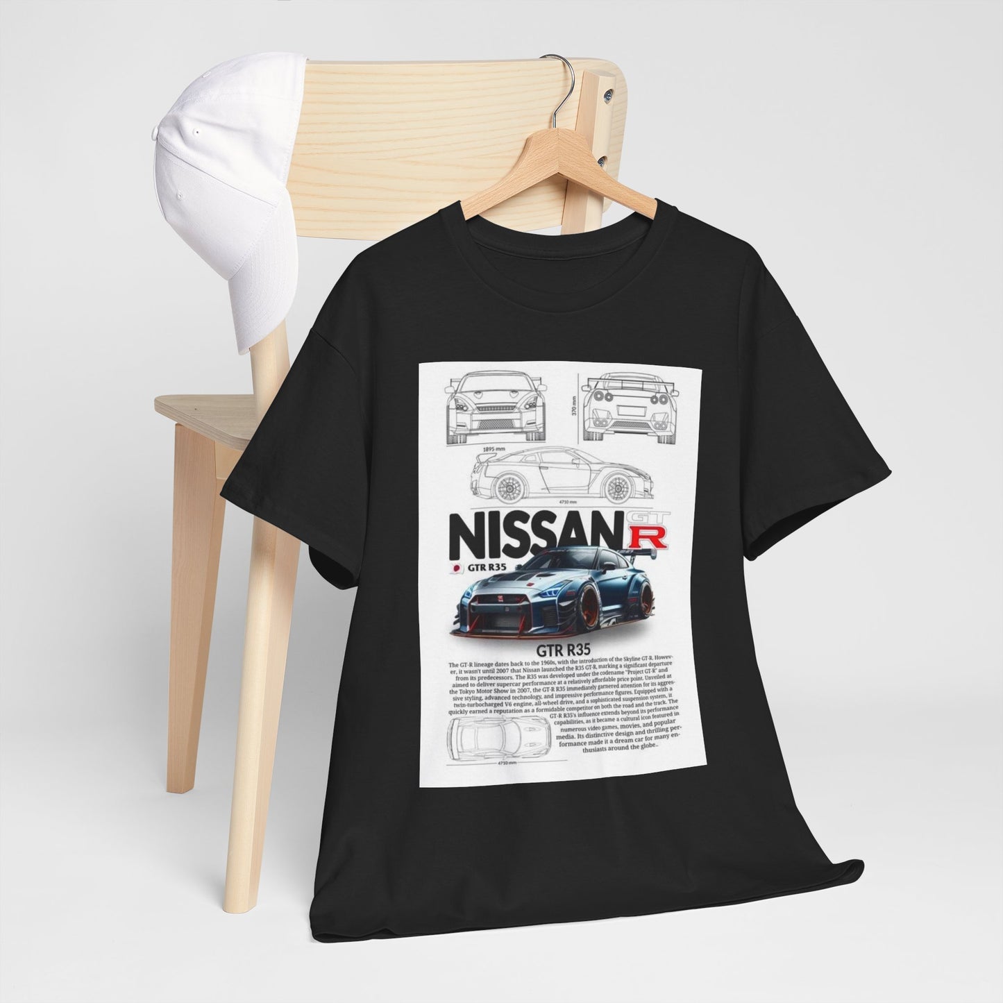 Nissan GTR R35 T-Shirt Men's Womens Technical Illustration Car Design Unisex Tee