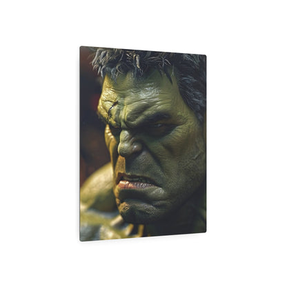 Marvel Hulk Metal Art Poster artistically capturing the Hulk's strength and fierceness, elegantly designed for discerning decor enthusiasts who appreciate unique art.