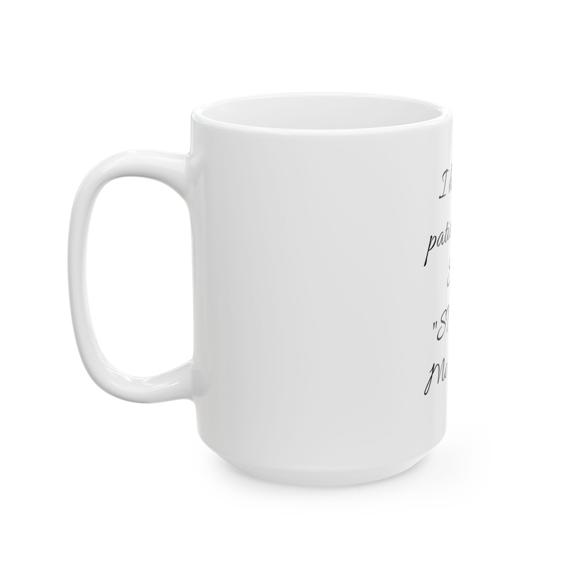 High-angle view of the F-word mug, displaying its vibrant and funny design, perfect for a cheeky start to the day.