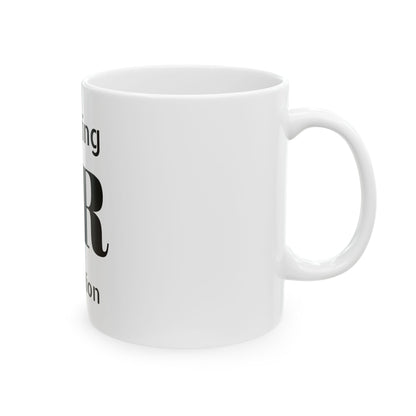 Inappropriate Slogan Ceramic Mug, Funny Office Mug with quirky design, perfect for cheeky coffee lovers.