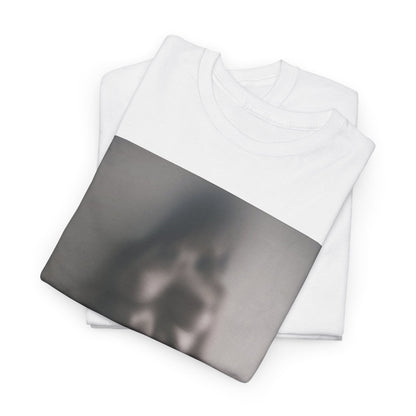 Luxurious white t-shirt manufactured with premium cotton, featuring a minimalist blurred nude graphic that elevates casual wear into an artful expression.