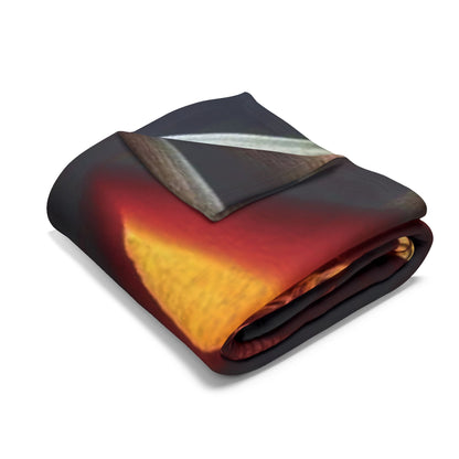 Folding Decorative and Warm Halloween Spooky Arctic Fleece Blanket, featuring a rich autumnal palette, ideal for cozying up during Halloween or as a sophisticated decorative piece in your home.