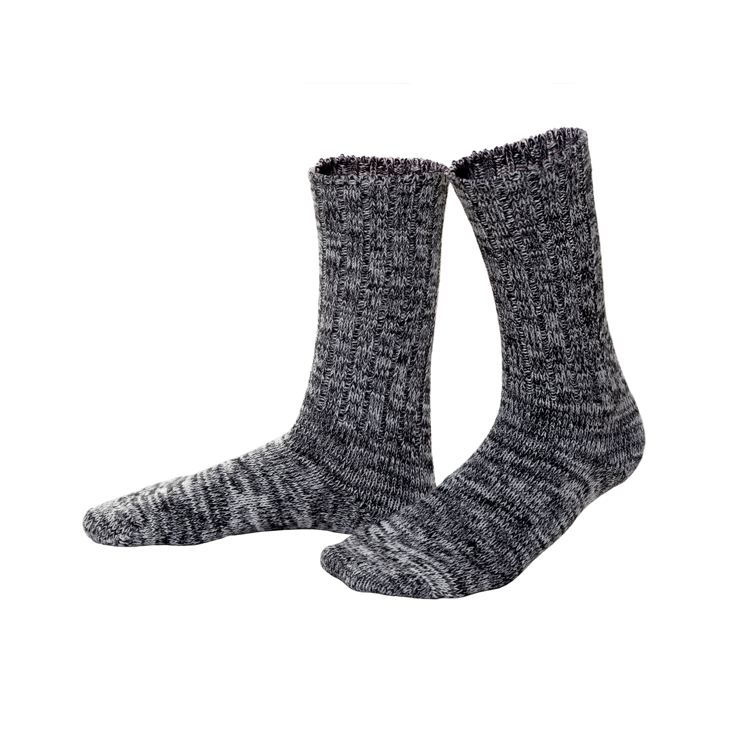 Versatile one-size-fits-most luxury organic cotton mouline knit socks for men and women, offering comfort and stretch in an elegant presentation.