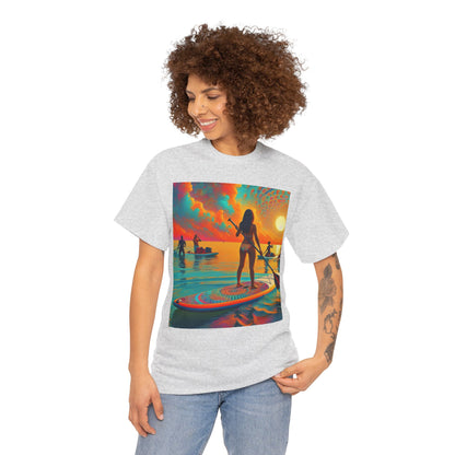 Stylish design of the Delightful Paddle Board T-Shirt from Dazzling Dreams Studio, perfect for expressing your love for nature and paddleboarding.