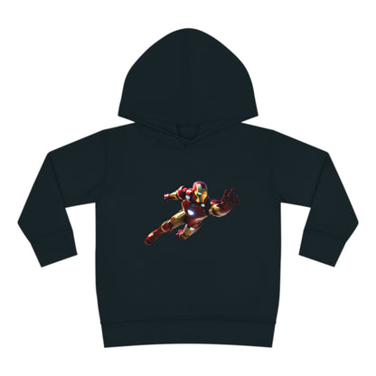 Kids Unisex Iron Man in Flight Hoodie, vibrant fleece sweater featuring Iron Man design for ages 2-5 years.