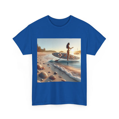 Luxurious Delightfull Paddle Board T-Shirt from Dazzling Dreams Studio showcasing vibrant paddleboarding graphic for adventurous water sports enthusiasts.