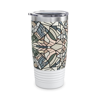 Close-up of the clear push-on lid of the Pastel Prism Tumbler, featuring the exquisite design details from Dazzling Dreams Studio for easy sipping.