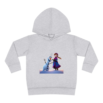 Chic Girls Olaf Frozen Hoodie displaying a whimsical print of Olaf with Anna, perfect for fashionable toddlers aged 2 to 5 years.