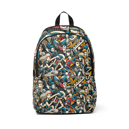 Ethereal Spectrum Fusion Backpack by Dazzling Dreams Studio featuring a striking pop-art design with vibrant cartoon motifs, ideal for trendsetters seeking a luxurious accessory.