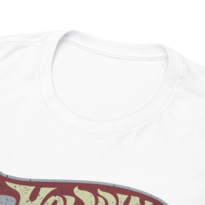 Close-up view of the neckline of the X Wing Star Wars Unisex Mens Graphic Cotton Funny T Shirt Tee Vintage Hot Wings, emphasising the fine cotton fabric and detailed starfighter graphic.