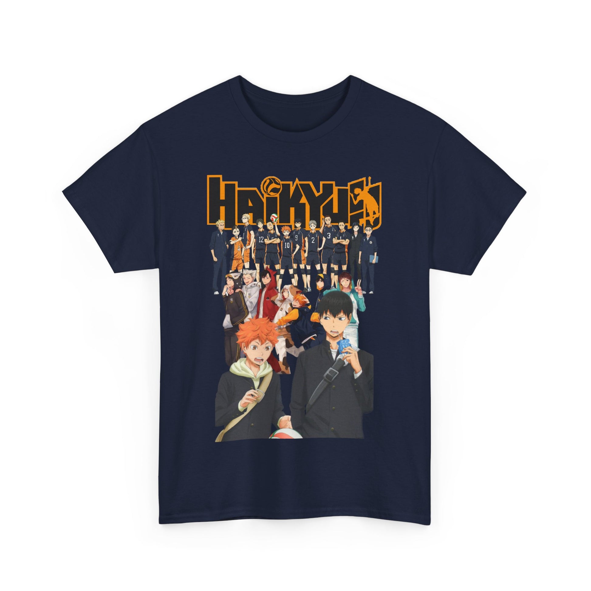 Luxurious Haikyuu!! All-Stars T-Shirt featuring vibrant artwork of prominent characters, perfect for anime enthusiasts seeking style and comfort.