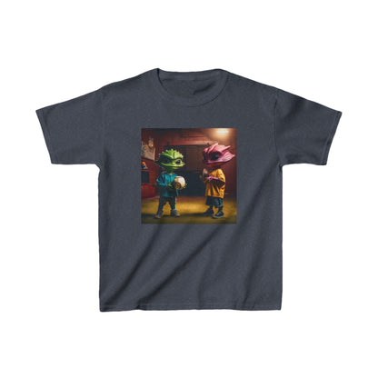 Kids Cute Aliens Heavy Cotton Tee with whimsical alien graphics, tailored for little ones who dream of exploration, presented in elegant navy.