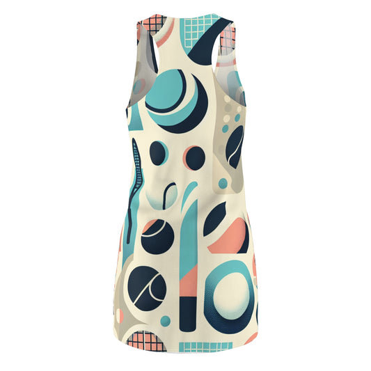 Isabella Fontaine Pastel Sports Dress showcasing its racer-back style, designed with playful silhouettes for a modern elegance.