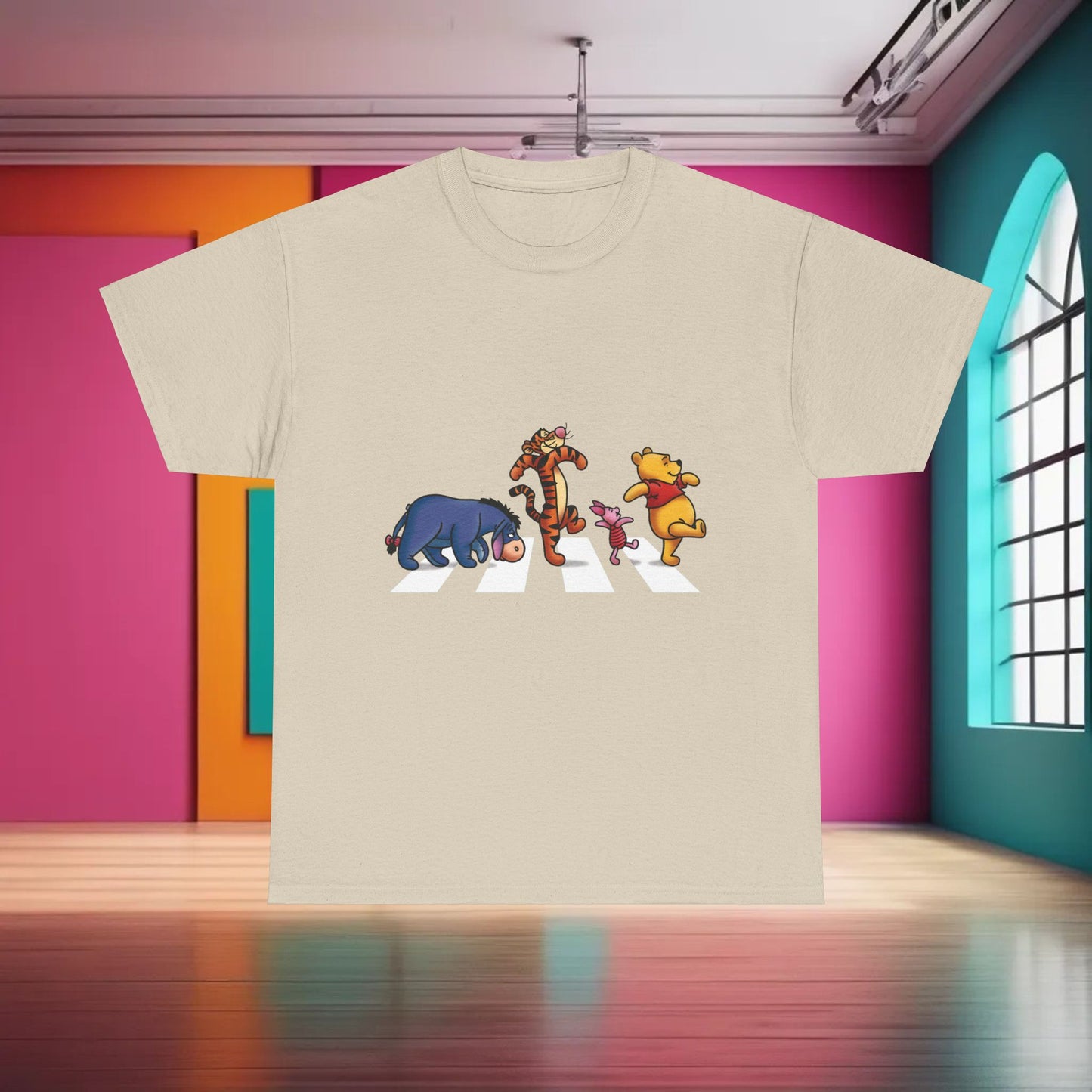 Pooh and friends Abbey Road Graphic T-Shirt Urban Unisex Cotton