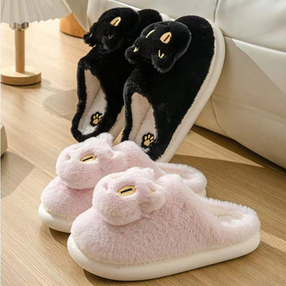 Cotton Cat Slippers Soft Plush Comfy Warm Couple Slip-On House including elegant black and pink designs, perfect for snuggling up at home.
