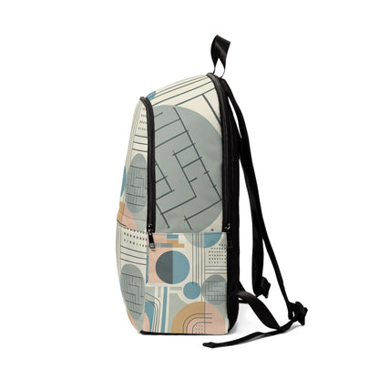 Dazzling Dreams Studio Modern Geometric Backpack displayed on a stylish background, highlighting its sleek silhouette and chic aesthetics.