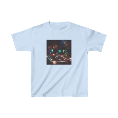 Kids Adorable Cute Aliens Heavy Cotton Tee in light blue, adorned with charming alien designs, perfect for imaginative playtime.