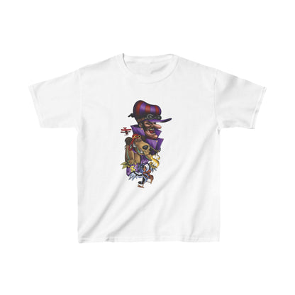 Unisex Kids Dastardly and Muttley Cotton T-Shirt in crisp white, celebrating the whimsical charm of the cartoon duo, a must-have for trendy youngsters.