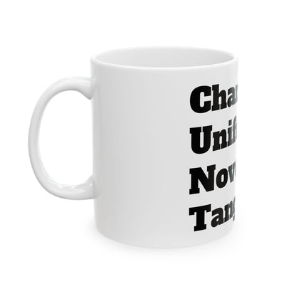 Close-up of the glossy ceramic finish of the Inappropriate Slogan Ceramic Mug, ideal for adding humour to your morning routine.