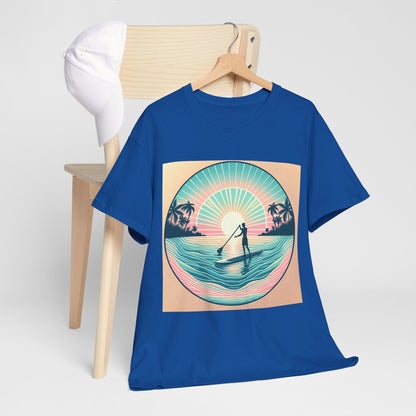 Delightfull Paddle Board T-Shirt featuring a luxurious nature-inspired graphic designed by Dazzling Dreams Studio, perfect for water sports enthusiasts.