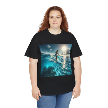 Luxury Delightful Paddle Board T-Shirt by Dazzling Dreams Studio featuring a stunning paddleboarding graphic for nature lovers and water sports enthusiasts.