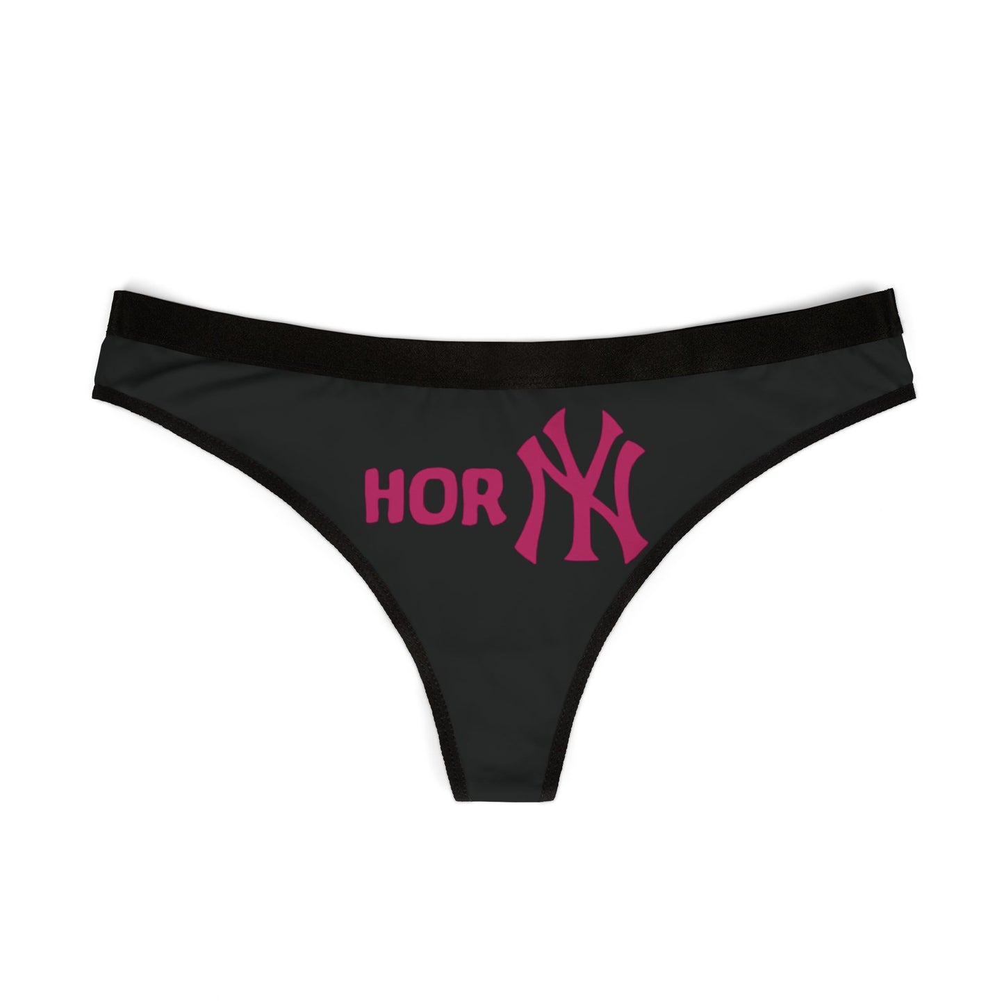 WOMEN'S NAUGHTY THONG PANTIES WITH "HORNY" GRAPHICS – CHEEKY & SEDUCTIVE DESIGN