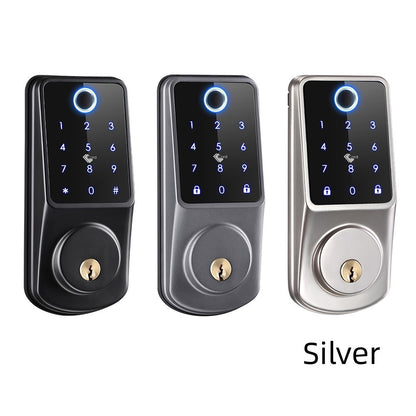 Luxury Fingerprint Password Control Lock showcasing sleek design available in black, grey, and silver, integrating cutting-edge technology with elegance.