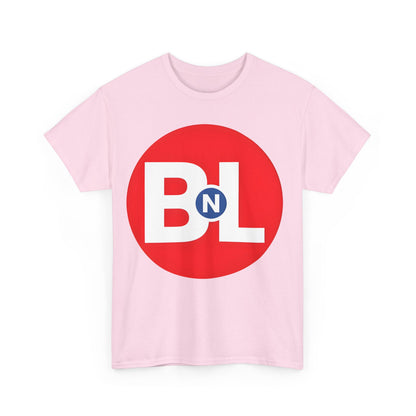Front view of the chic Unisex Wall-E Logo Graphic Tee in pink, showcasing the distinctive circular logo design that appeals to fans.