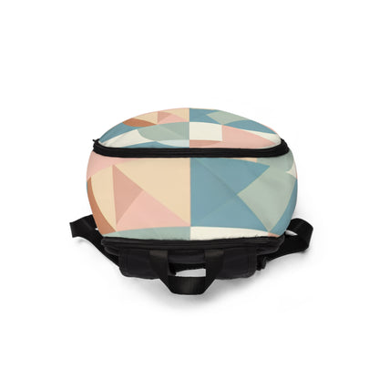Close-up of the exquisite fabric of the Pastel Palette Backpack by Dazzling Dreams Studio, highlighting its durable quality and elegant pastel hues for functional fashion.