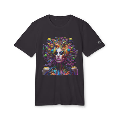 Adidas Unisex Halloween Lady of Pop T-shirt displayed in black with vibrant graphic design.