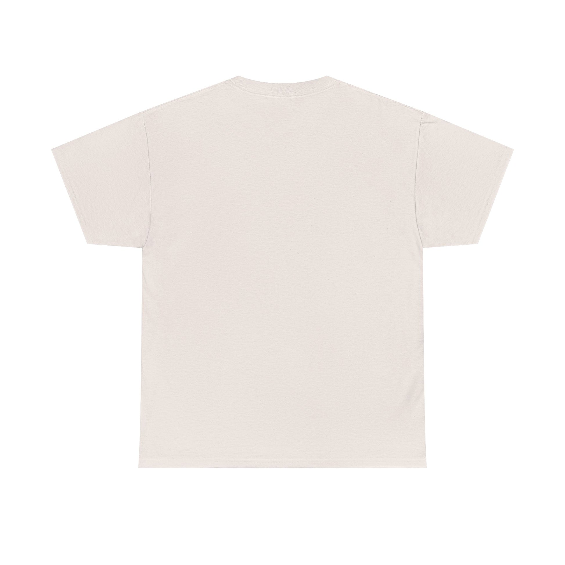 Sophisticated perspective of the reverse side of a Retro Racing Vintage Car Graphic T-Shirt in a soft, neutral hue, complementing its understated luxury.