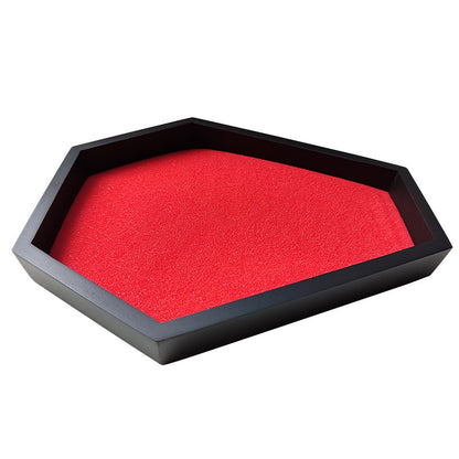 Elegant Halloween Sand Table Decoration Micro Landscape Sandbox Crafts featuring a pristine hexagonal tray with smooth red sand, a perfect canvas for seasonal creativity.