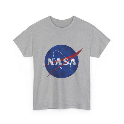 Urban NASA Logo Graphic T-Shirt in 100% Cotton - Unisex Casual Wear for Street Style Enthusiasts, featuring a striking NASA logo graphic on a grey background, perfect for fashion-forward individuals.