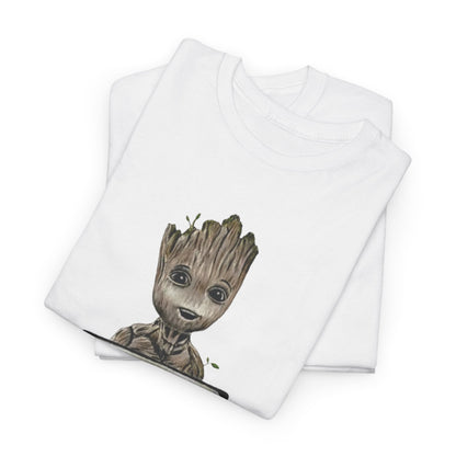 Baby Groot Awesome Mixtape Unisex Men´s Women´s Graphic T Shirt Tee folded neatly, featuring an enchanting illustration of Baby Groot, ideal for stylish casual wear.