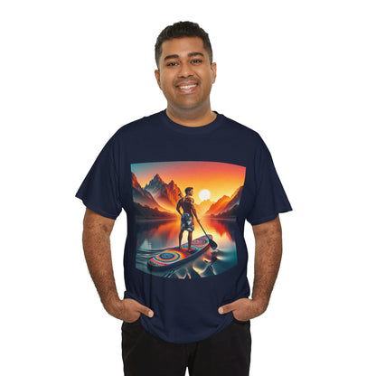 Elegant design of the Serene Paddle Board T-Shirt by Dazzling Dreams Studio, capturing the thrill of outdoor adventures.