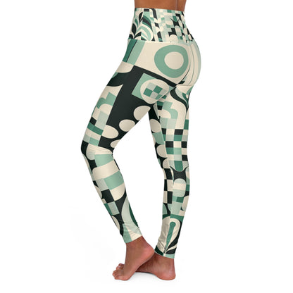 Side view showcasing the soft fabric and stylish design of Pastel Green High-Waisted Leggings, perfect for yoga and casual outings.