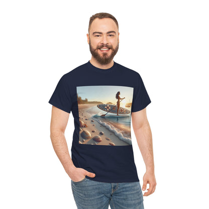 Captivating design of the Delightfull Paddle Board T-Shirt showcasing the tranquil beauty of paddleboarding, crafted by Dazzling Dreams Studio.