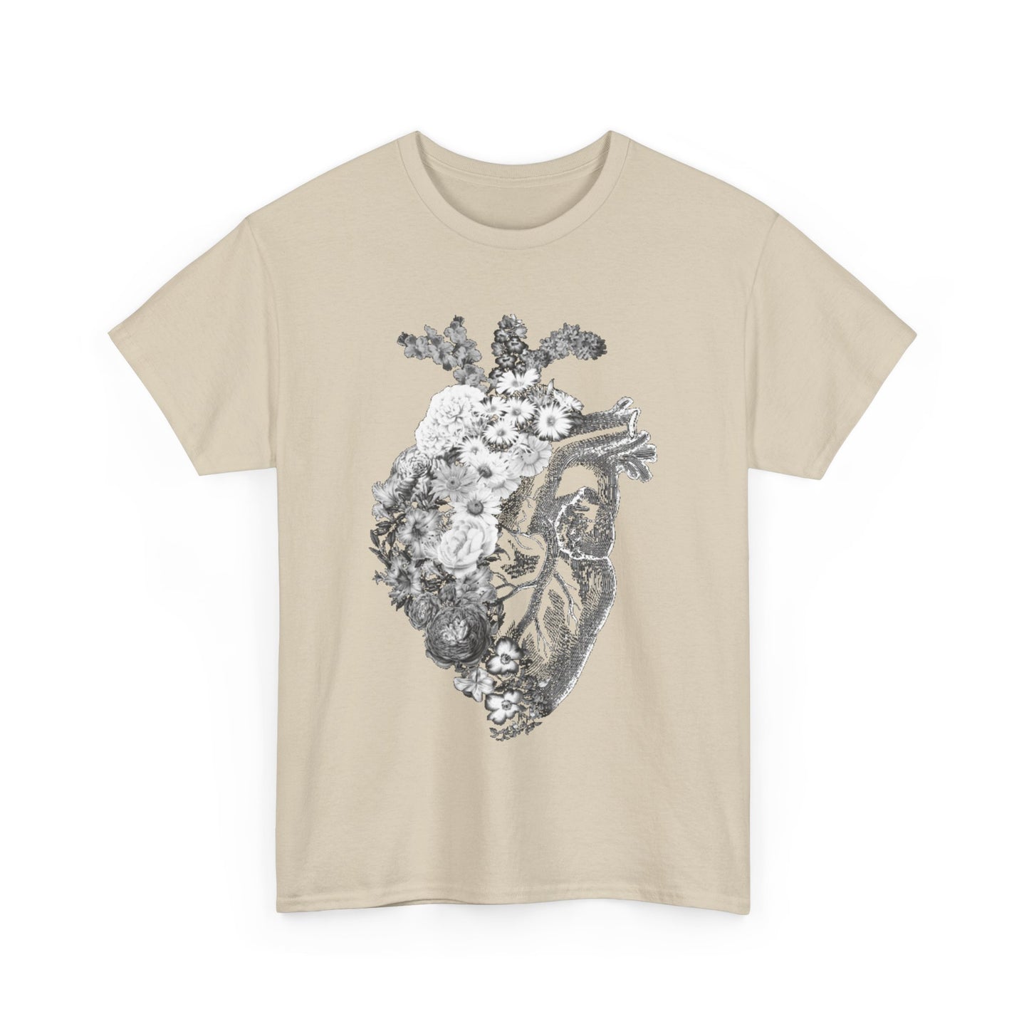 Floral Heart Womens Graphic Cotton Funny T Shirt Tee urban street