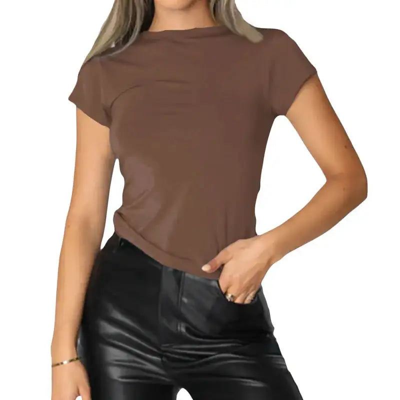 Women's Fitted Short Sleeve elegant Kelal Core Tee Shirt