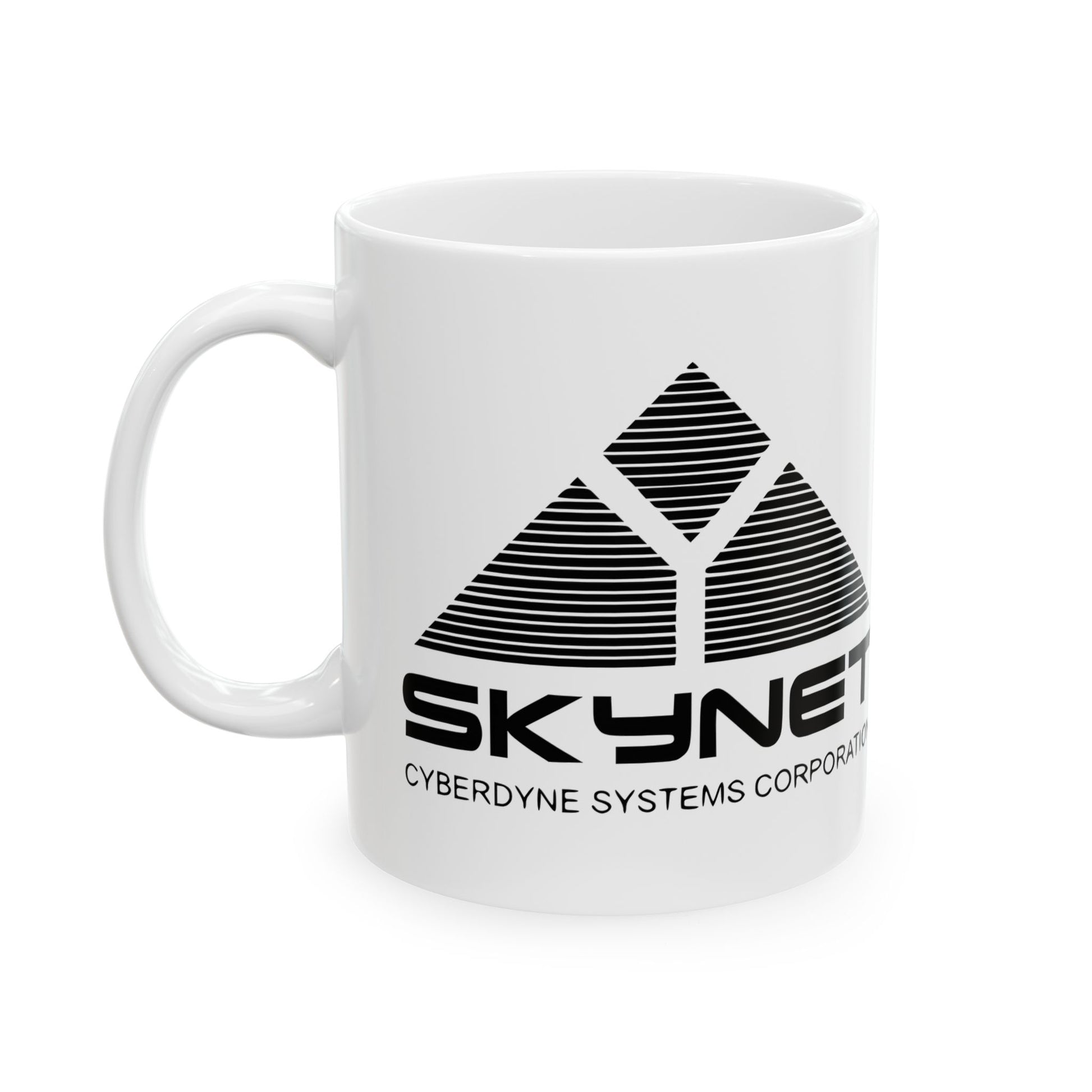 Skynet Cyberdyne Systems Logo Terminator Retro Image Ceramic Mug - This high-quality ceramic mug is ready to serve your coffee, tea, or even futuristic concoctions while you join the resistance!